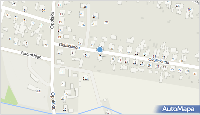 Kluczbork, Okulickiego-Niedźwiadka Leopolda, gen., 7, mapa Kluczbork