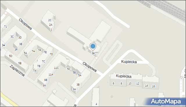 Kołobrzeg, Okopowa, 1a, mapa Kołobrzegu