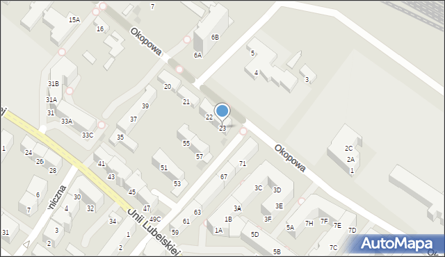 Kołobrzeg, Okopowa, 23, mapa Kołobrzegu