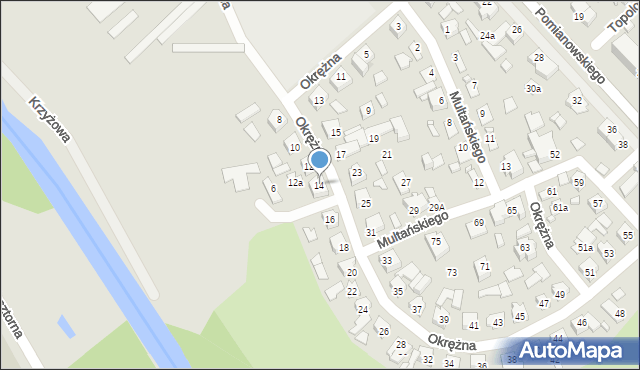 Koronowo, Okrężna, 14, mapa Koronowo