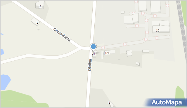 Korwinów, Okólna, 14, mapa Korwinów