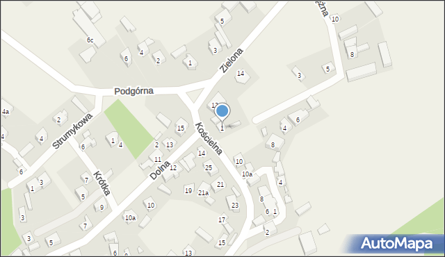 Kościelna Wieś, Okrężna, 1, mapa Kościelna Wieś