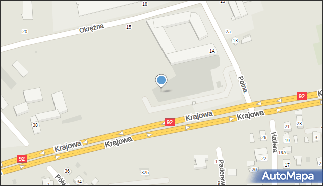 Kostrzyn, Okrężna, 15c, mapa Kostrzyn