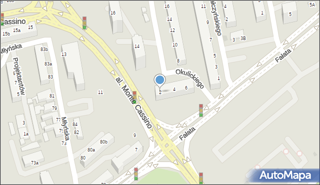 Koszalin, Okulickiego-Niedźwiadka Leopolda, gen., 2, mapa Koszalina