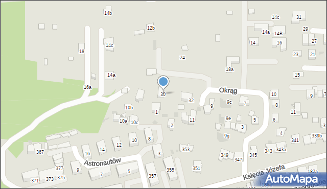 Kraków, Okrąg, 30, mapa Krakowa