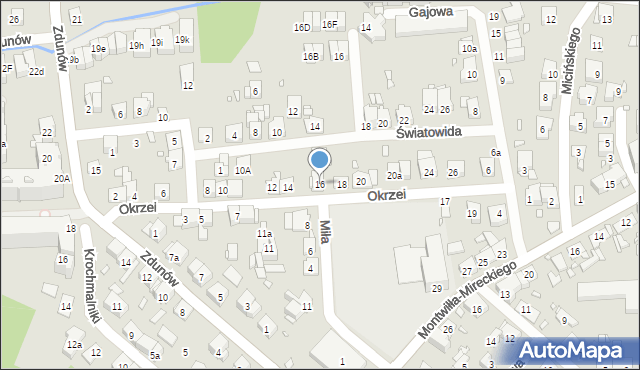 Kraków, Okrzei Stefana, 16, mapa Krakowa