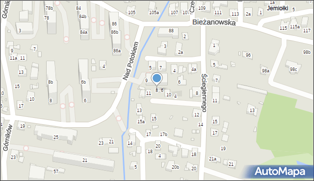 Kraków, Okocimska, 8, mapa Krakowa