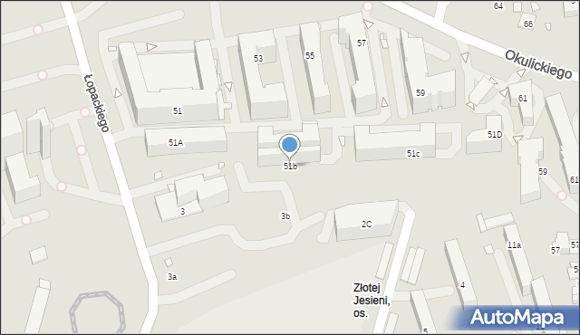 Kraków, Okulickiego Leopolda, gen., 51b, mapa Krakowa