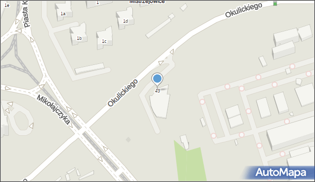 Kraków, Okulickiego-Niedźwiadka Leopolda, gen., 43, mapa Krakowa