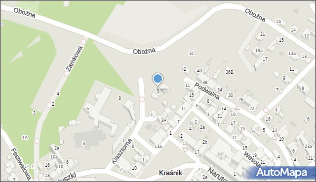 Kraśnik, Okopowa, 5, mapa Kraśnik