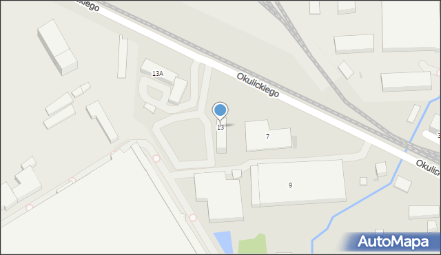 Krosno, Okulickiego-Niedźwiadka Leopolda, gen., 13, mapa Krosna