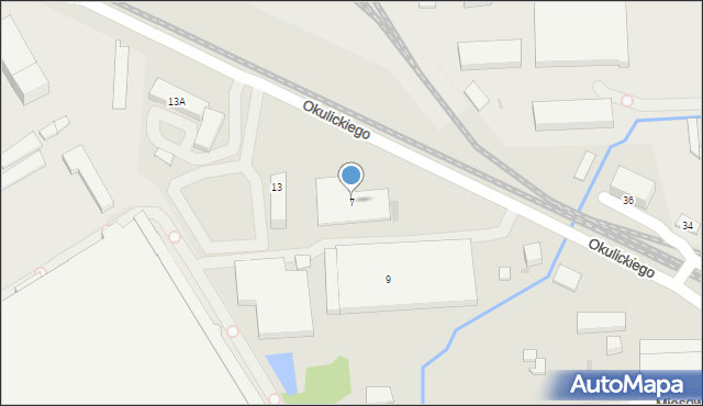Krosno, Okulickiego-Niedźwiadka Leopolda, gen., 7, mapa Krosna