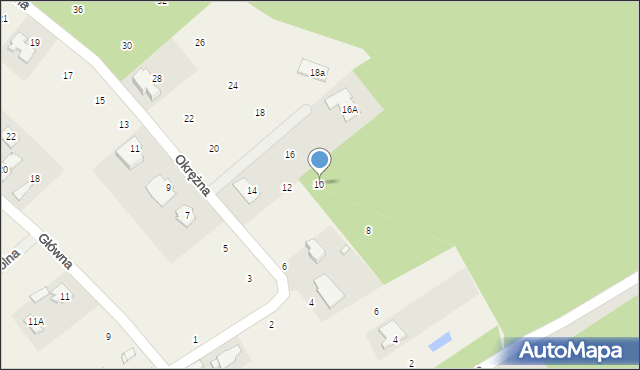 Krzaki Czaplinkowskie, Okrężna, 10, mapa Krzaki Czaplinkowskie