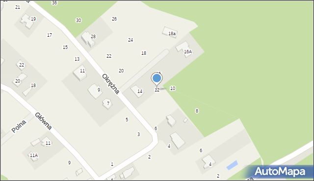 Krzaki Czaplinkowskie, Okrężna, 12, mapa Krzaki Czaplinkowskie