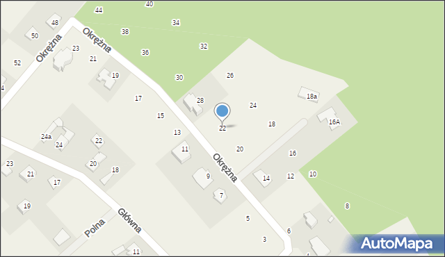 Krzaki Czaplinkowskie, Okrężna, 22, mapa Krzaki Czaplinkowskie