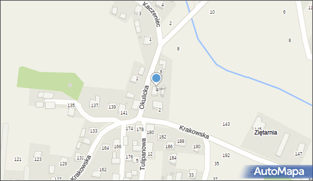 Krzeczów, Okulicka, 4, mapa Krzeczów