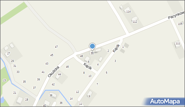 Krzeczów, Okulicka, 50, mapa Krzeczów