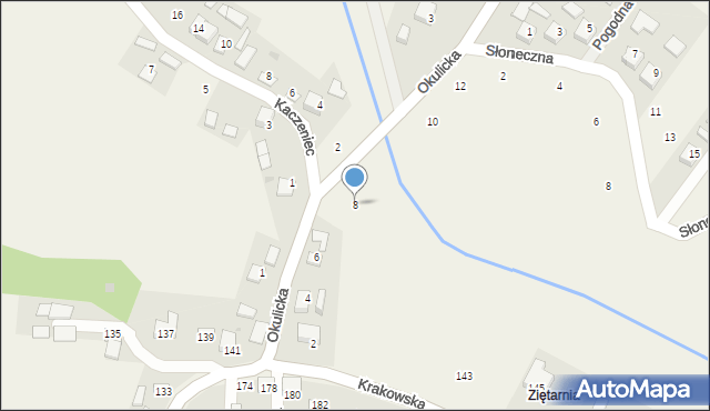 Krzeczów, Okulicka, 8, mapa Krzeczów