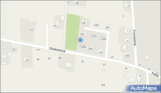 Krzywiec, Okołowicza Konstantego, 145d, mapa Krzywiec