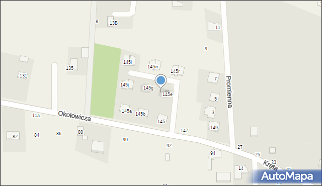 Krzywiec, Okołowicza Konstantego, 145f, mapa Krzywiec