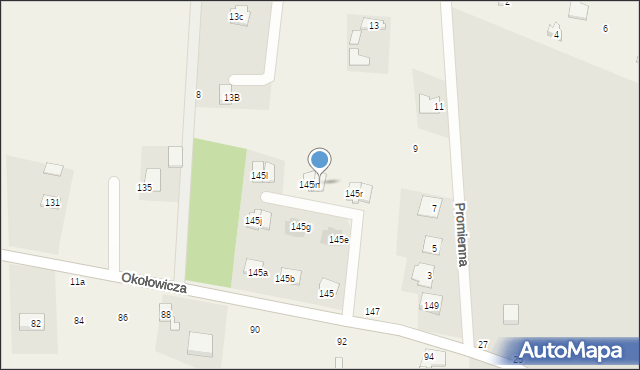 Krzywiec, Okołowicza Konstantego, 145p, mapa Krzywiec