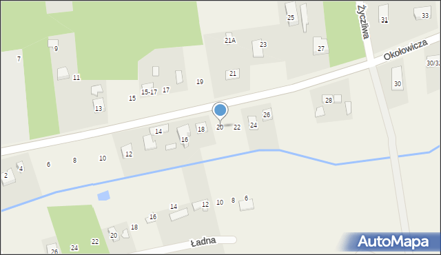 Krzywiec, Okołowicza Konstantego, 20, mapa Krzywiec