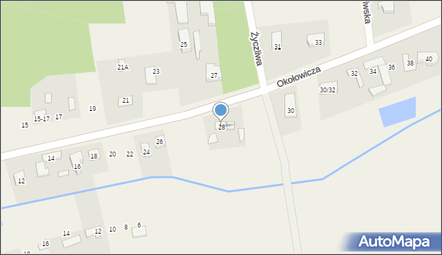 Krzywiec, Okołowicza Konstantego, 28, mapa Krzywiec