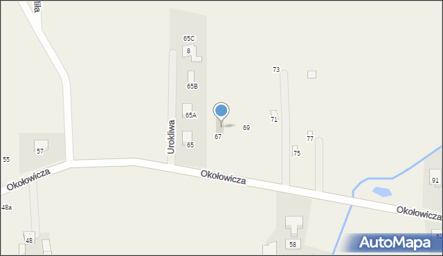 Krzywiec, Okołowicza Konstantego, 67a, mapa Krzywiec