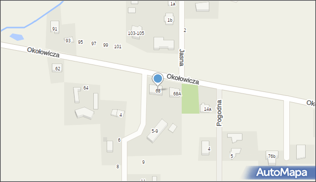 Krzywiec, Okołowicza Konstantego, 68, mapa Krzywiec