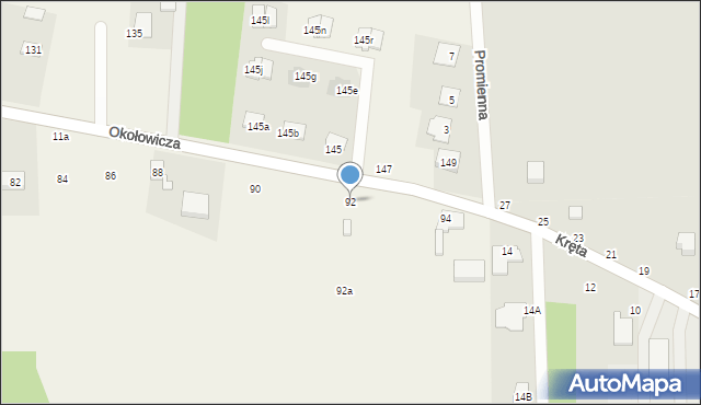 Krzywiec, Okołowicza Konstantego, 92, mapa Krzywiec