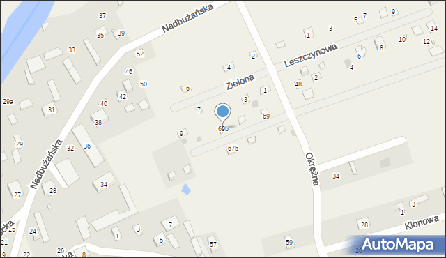 Kuligów, Okrężna, 69b, mapa Kuligów