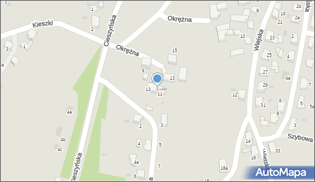 Łaziska Górne, Okrężna, 11, mapa Łaziska Górne