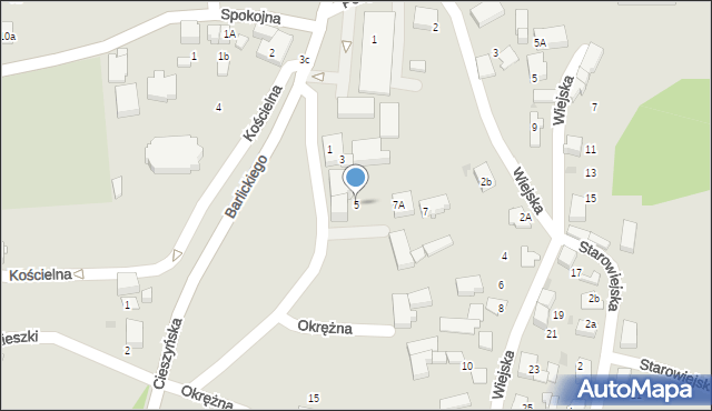 Łaziska Górne, Okrężna, 5, mapa Łaziska Górne