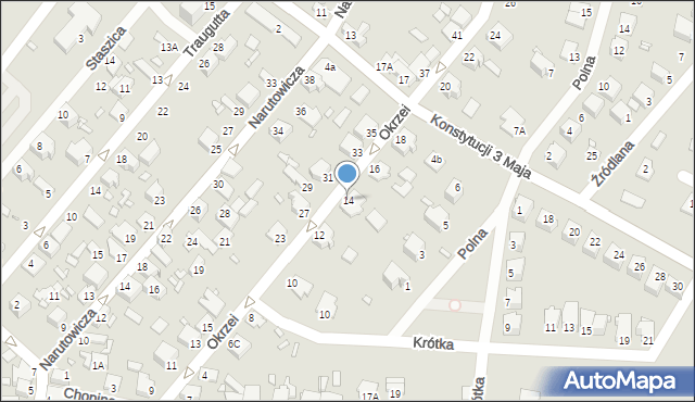 Łazy, Okrzei Stefana, 14, mapa Łazy