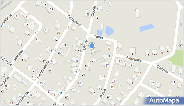 Łazy, Okrzei Stefana, 32, mapa Łazy