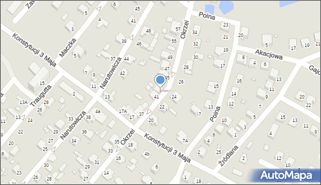 Łazy, Okrzei Stefana, 43, mapa Łazy