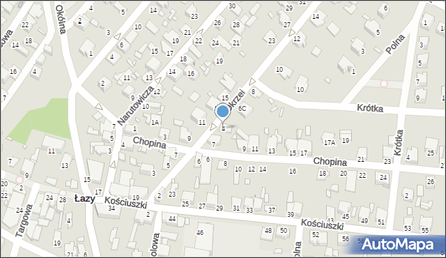 Łazy, Okrzei Stefana, 6a, mapa Łazy