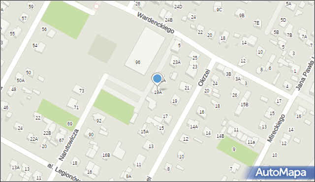 Legionowo, Okrzei Stefana, 19A, mapa Legionowo