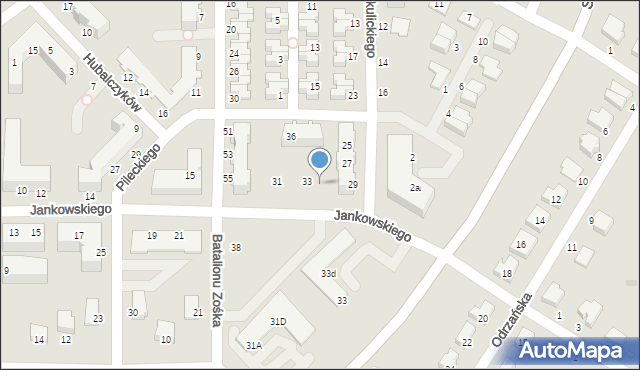 Legnica, Okulickiego Leopolda, gen., 34, mapa Legnicy