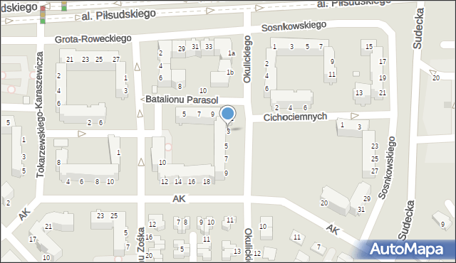 Legnica, Okulickiego-Niedźwiadka Leopolda, gen., 3, mapa Legnicy