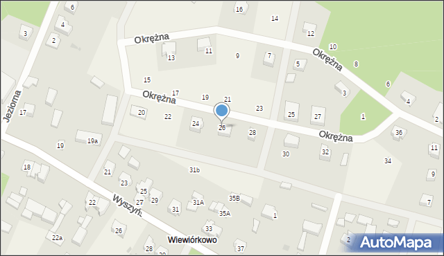 Leśno, Okrężna, 26, mapa Leśno