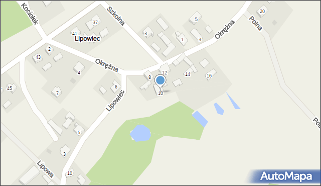 Lipowiec, Okrężna, 10, mapa Lipowiec