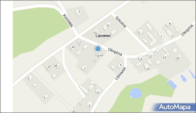 Lipowiec, Okrężna, 4, mapa Lipowiec