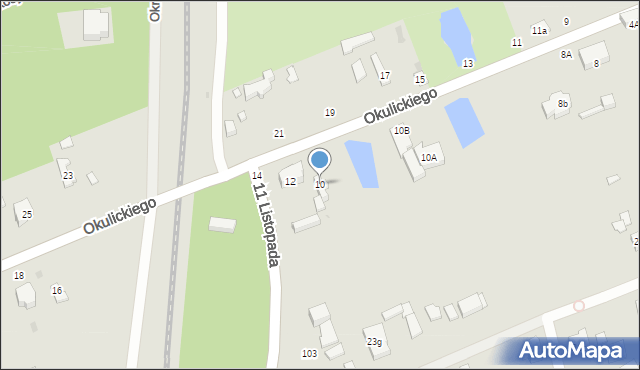 Łódź, Okulickiego-Niedźwiadka Leopolda, gen., 10, mapa Łodzi