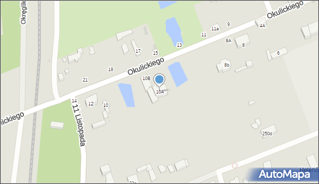 Łódź, Okulickiego-Niedźwiadka Leopolda, gen., 10A, mapa Łodzi