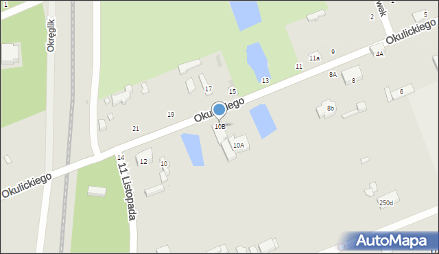 Łódź, Okulickiego-Niedźwiadka Leopolda, gen., 10B, mapa Łodzi