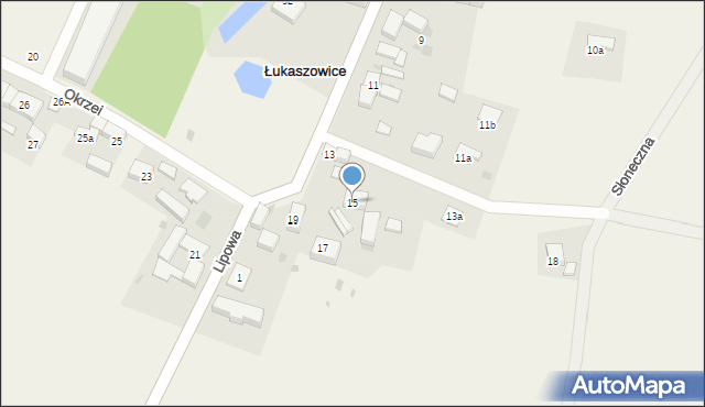 Łukaszowice, Okrzei Stefana, 15, mapa Łukaszowice