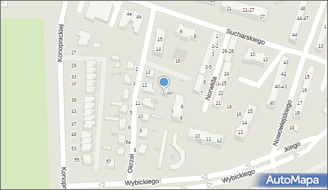 Malbork, Okrzei Stefana, 12a, mapa Malborka