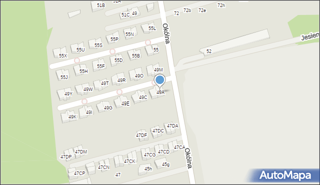 Marki, Okólna, 49A, mapa Marki