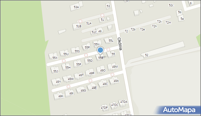 Marki, Okólna, 55B, mapa Marki